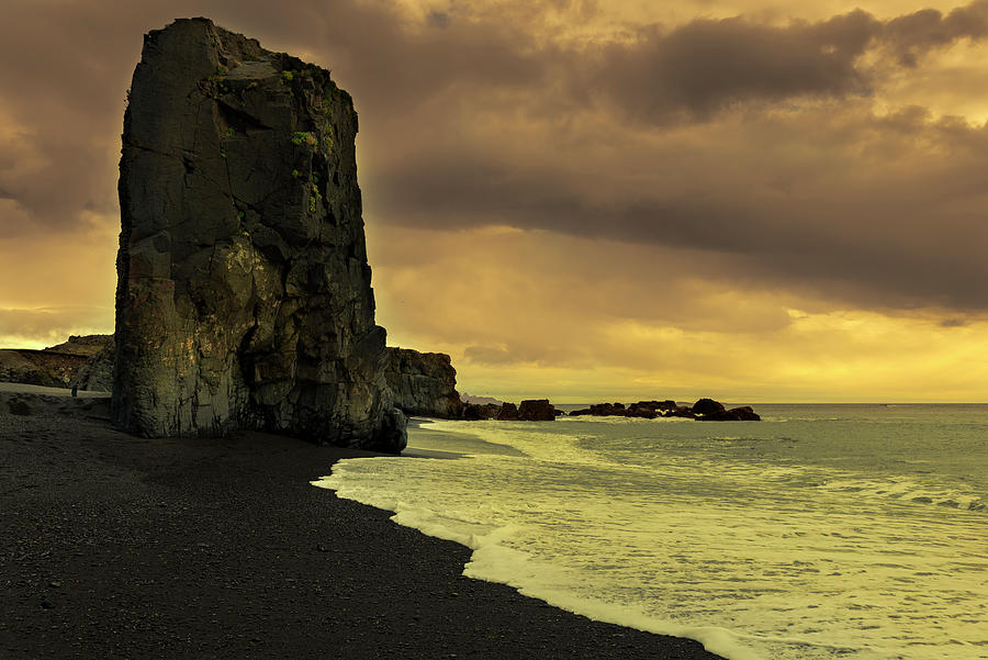 Black pebble beach on the Hvalnes coast, Iceland Photograph by RicardMN Photography