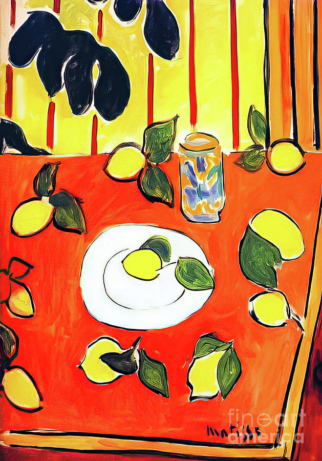 Black Philodendron and Lemons by Henri Matisse 1943 Painting by Henri Matisse