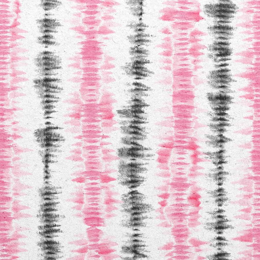 Black Pink Tie Dye Stripes Digital Art by Sweet Birdie Studio - Pixels