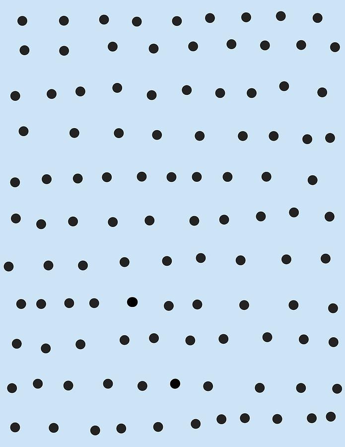 Black Polka Dots On Light Blue Digital Art by Ashley Rice