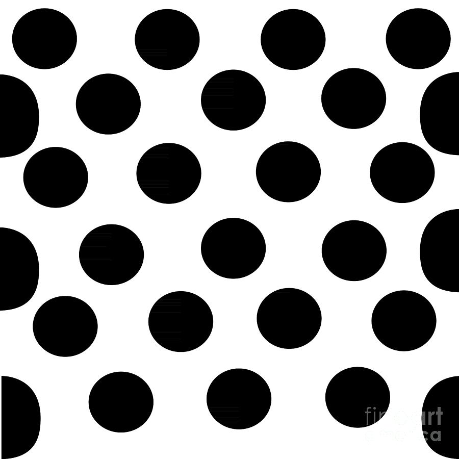 Black Polka Dots on White Background Digital Art by Nisha Prabhu | Fine ...