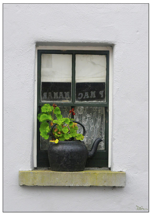 Black Pot In An Irish Window Photograph by Peggy Dietz