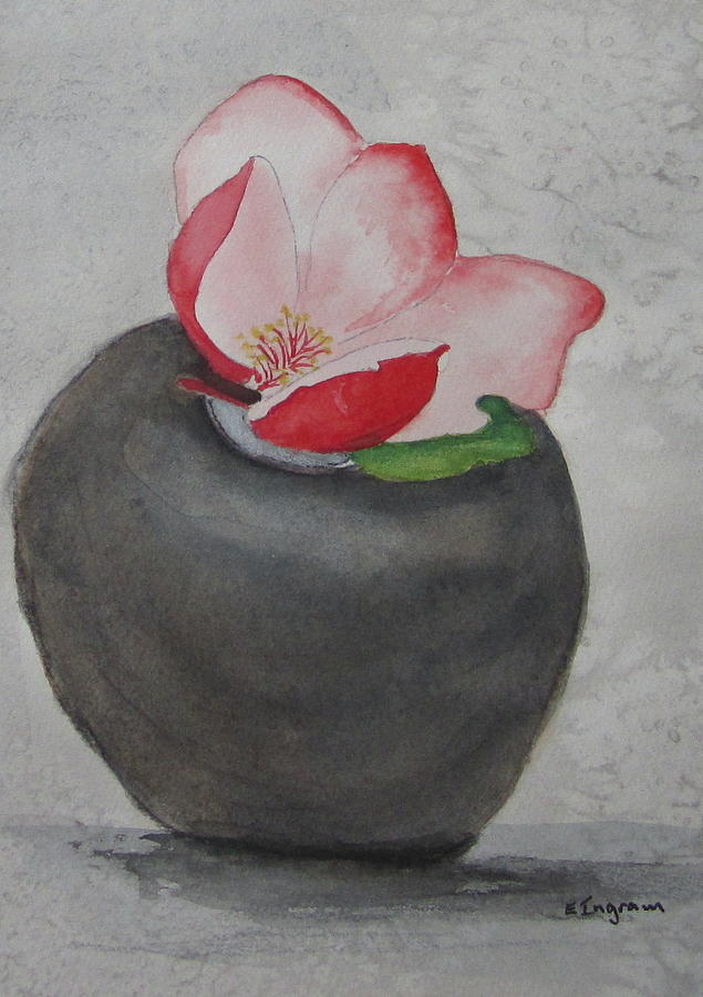 Black pot Magnolia Painting by Elvira Ingram