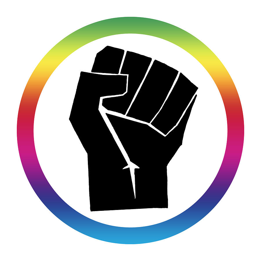 Black Power Fist with Spectrum Color Circle, 1971 Oakland California