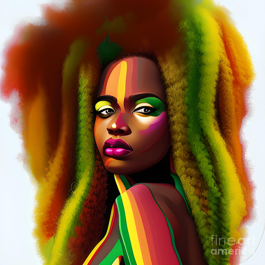 Black Queen Afro Glow Digital Art by Ebony Fuller - Fine Art America