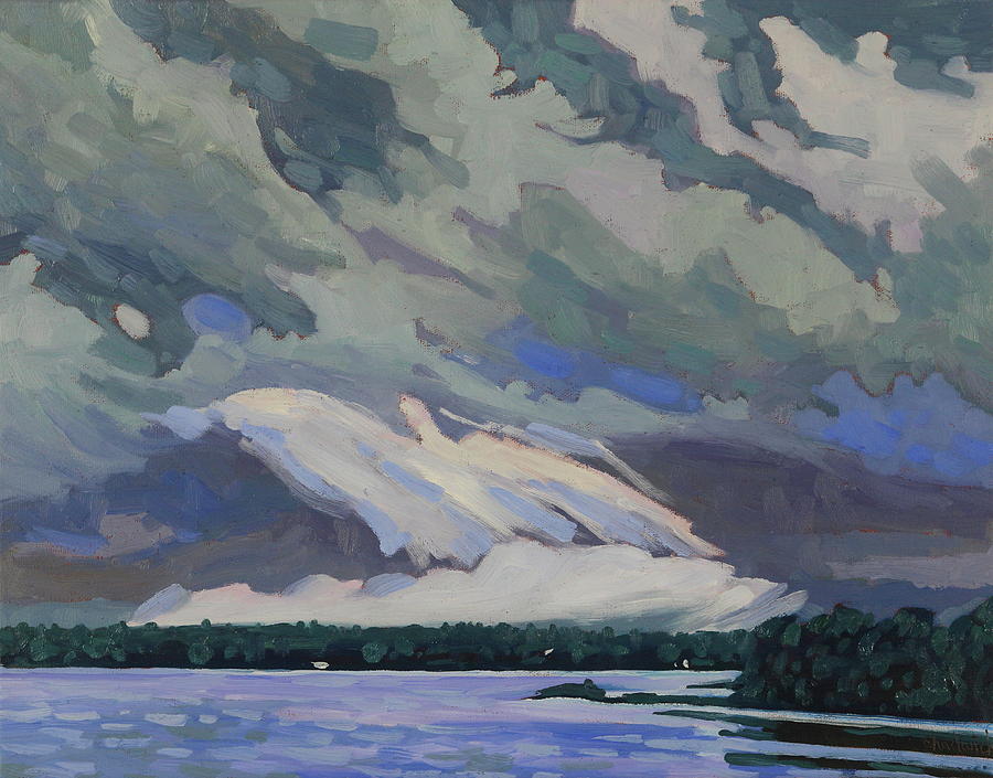Black Rapids to Little Mud Lake Painting by Phil Chadwick