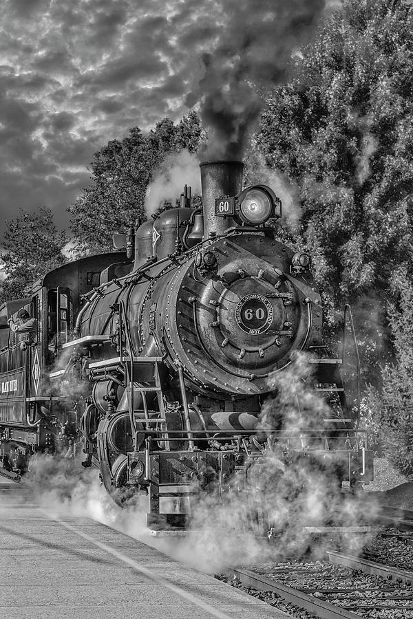 Black River 60 Locomotive BW Photograph by Susan Candelario