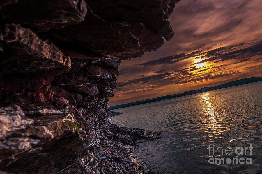Black Rocks Lake Superior Sunset Photograph by Nathan Wasylewski