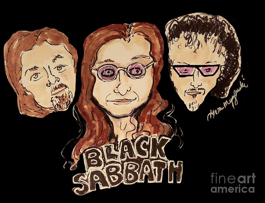 Black Sabbath Ozzy Osbourne Bill Ward Geezer Butler Mixed Media By ...