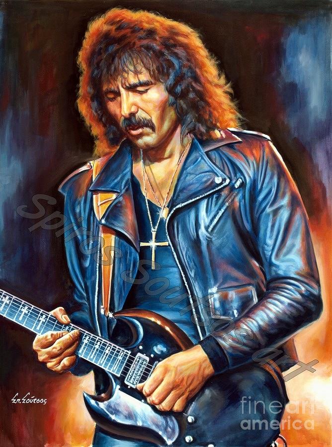 Black Sabbath Tony Iommi portrait painting Painting by Star Portraits Art