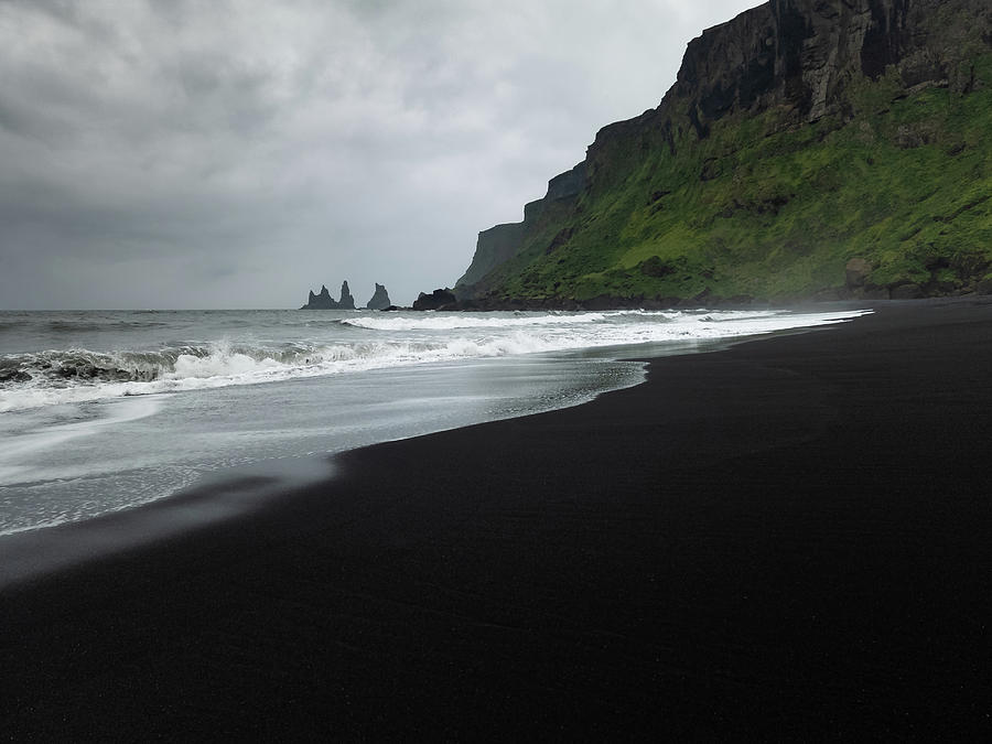 Black Sand Beach at Vik, Iceland Photograph by William Dickman