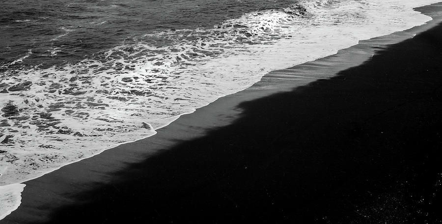 Black sand beach coastline and sea waves Photograph by Michalakis Ppalis