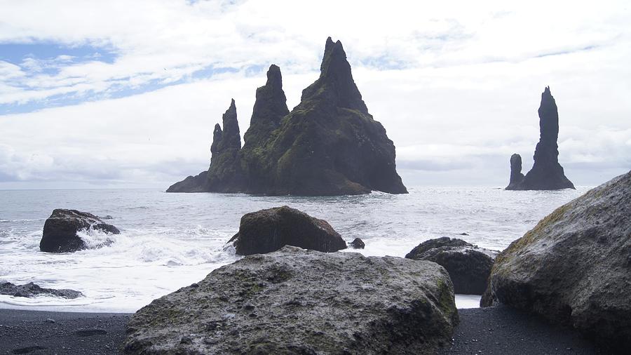 Black Sand Beach Full Rock View Photograph by Rose Garden - Pixels