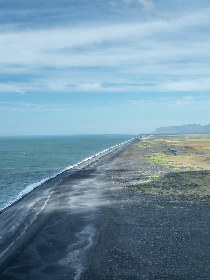 Black Sand Beach in Iceland Vertical Photograph by Kristia Adams