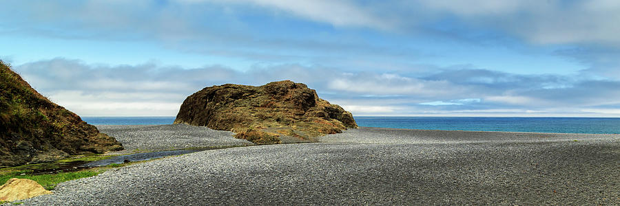 Black Sand Beach On The Lost Coast Panorama Photograph by James Eddy