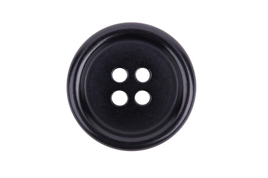 Black sewing button isolated on white background Photograph by Yevgen Romanenko