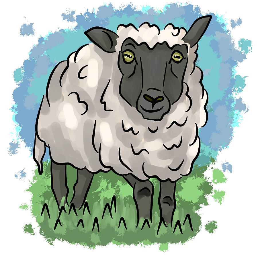 Black sheep drawing Digital Art by Antiope Art Pixels