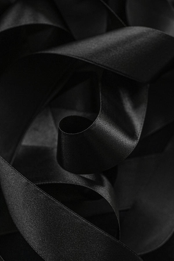 Black silk ribbon as background, abstract and luxury brand desig #3 Fleece  Blanket by Anneleven Store - Pixels