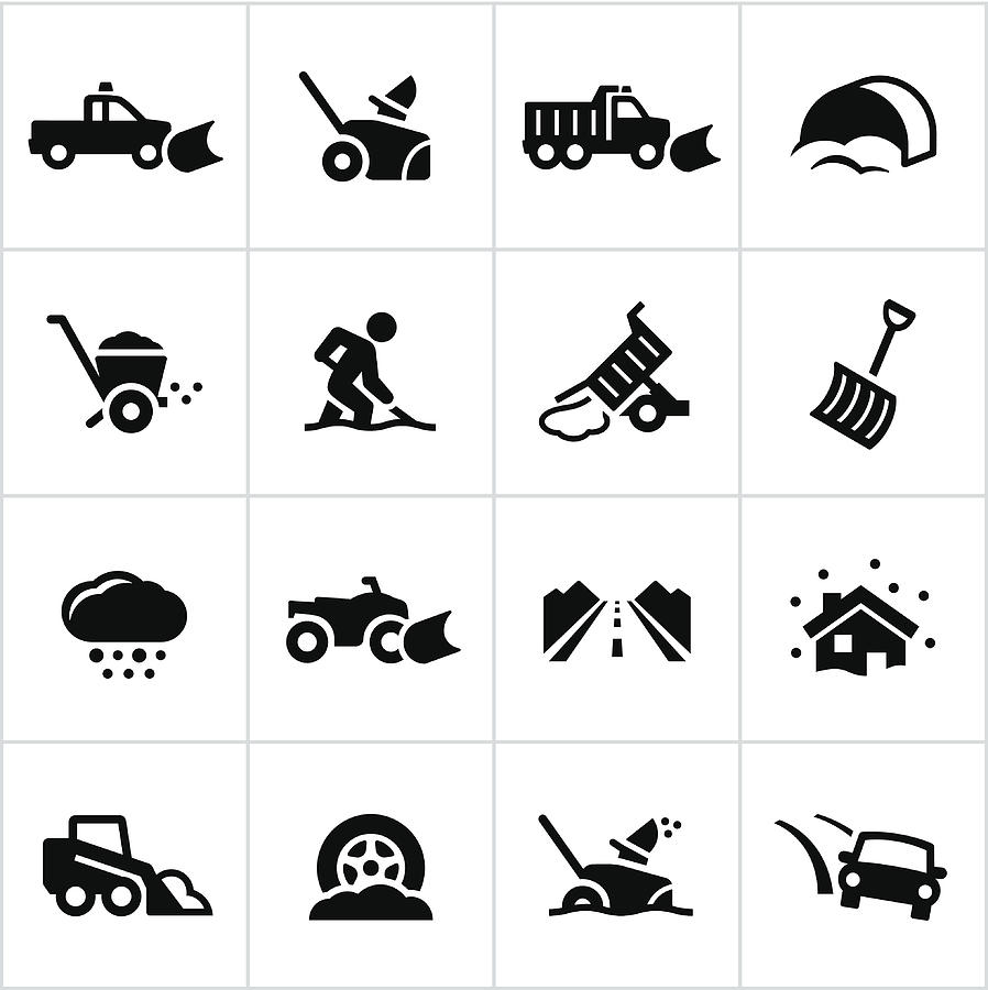 Black Snow Removal Icons Drawing by Appleuzr