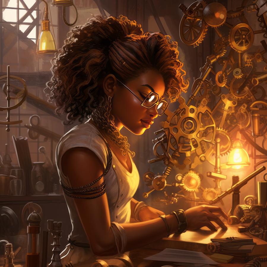 Black Steampunk Inventor Digital Art by IsraElvia A - Fine Art America