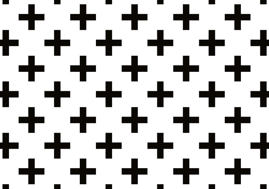 Pattern Digital Art - Black Swiss Cross Pattern by Eclectic at Heart