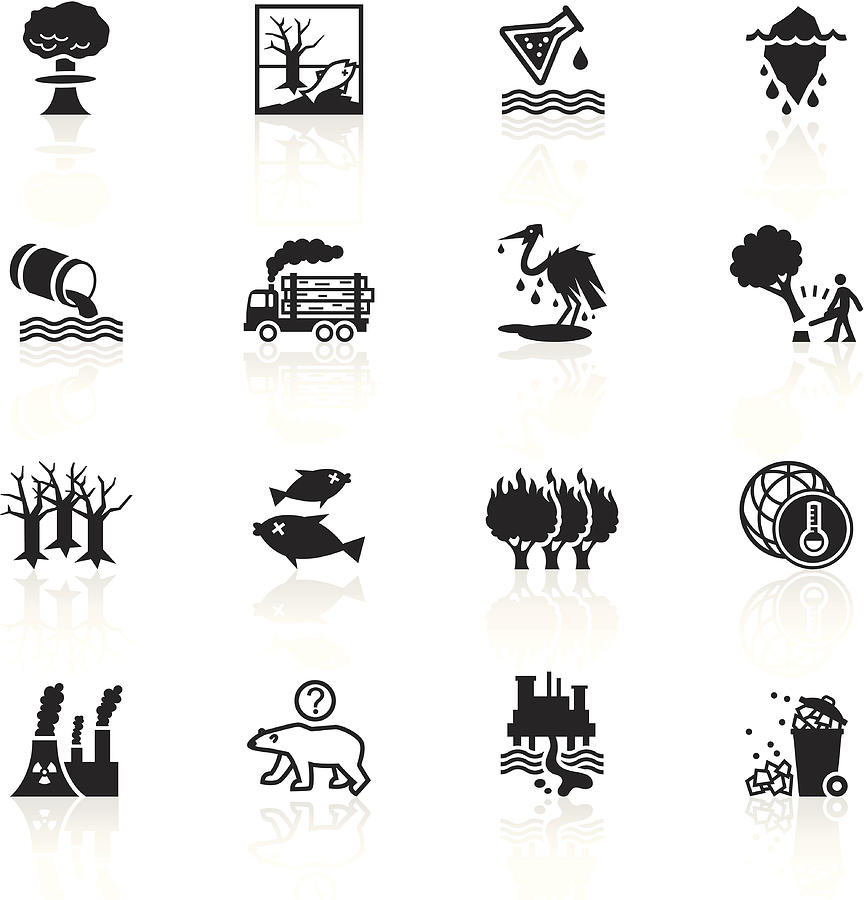 Black Symbols - Environmental Damage Drawing by Aaltazar
