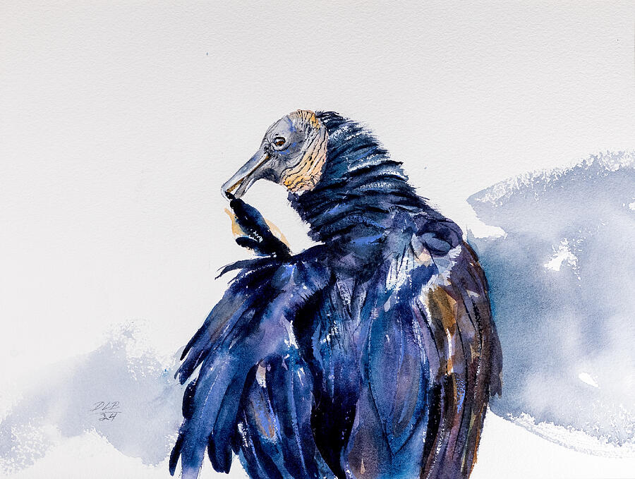 Wildlife Painting - Black Vulture #5392 by Daniel Lee Brown
