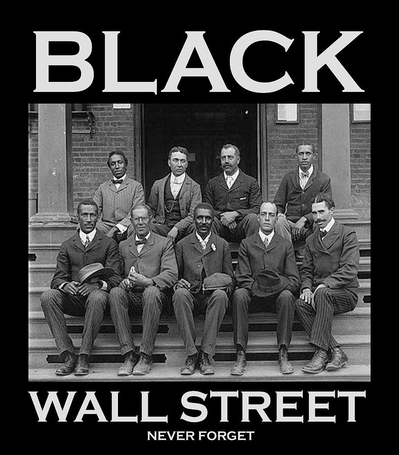 Black Wall Street Vintage History Never Forget Painting by Tony Rubino