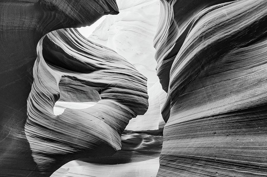 Black White Antelope Canyon 1 Photograph by William Kennedy