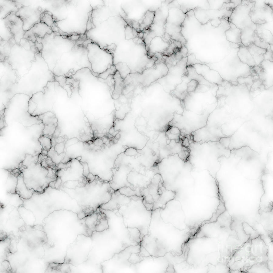 Black White Marble Digital Art by Amy Curtis