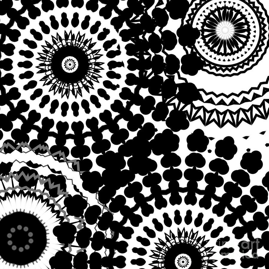 Black White Multi Mandalas Digital Art