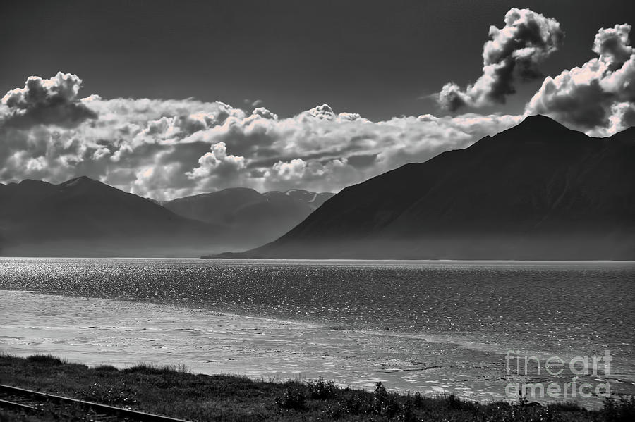 Black White Scenic Seward Hwy Alaska  Photograph by Chuck Kuhn