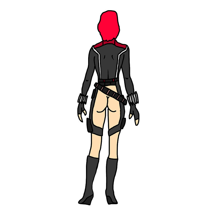 Black Widow Butt Drawing By Super Rare Butts Fine Art America