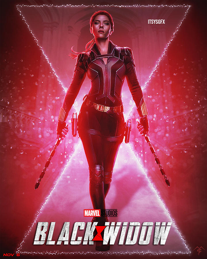 Avengers Mixed Media - Black Widow Custom Poster by Y S