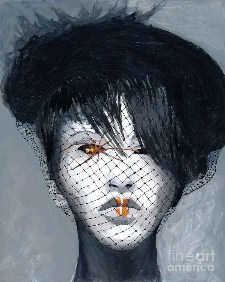 Black Widow Painting by Denise Deiloh