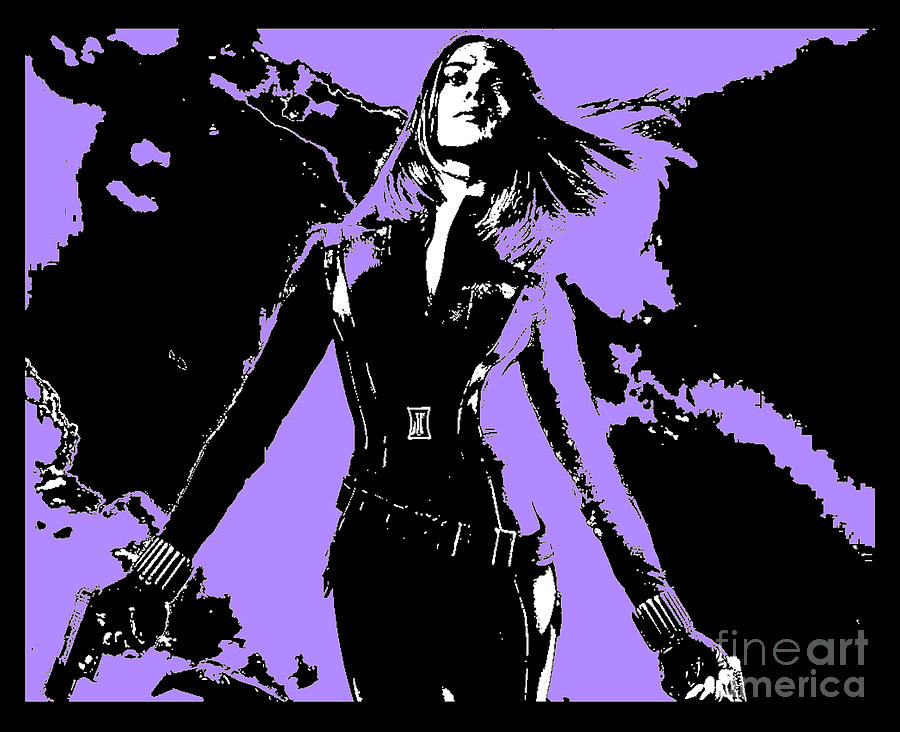Black Widow Johannson Purple Digital Art By Scott D Van Osdol 6160