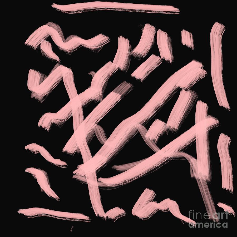 Black with Pink Squiggle Digital Art by Aisha Isabelle