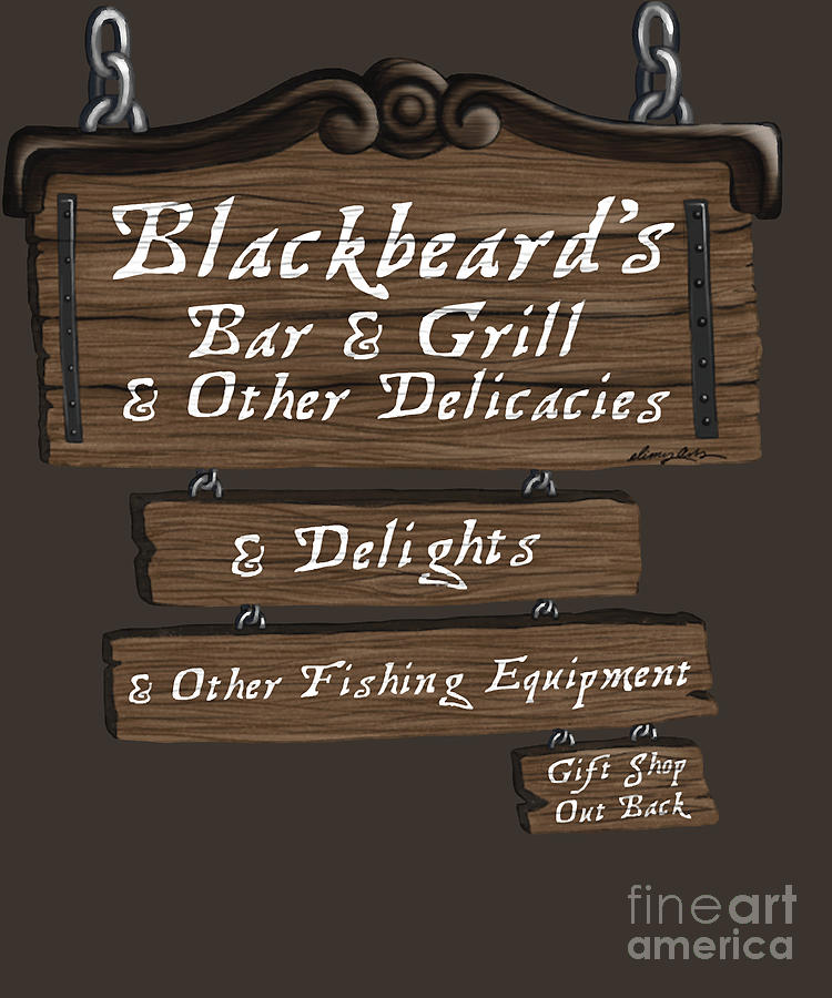 Blackbeards Bar and Grill Classic Digital Art by Deriyah Vasquez | Pixels