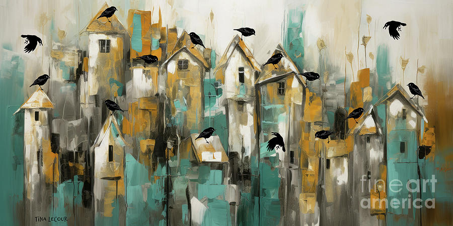 Blackbird Painting - Blackbird Community by Tina LeCour