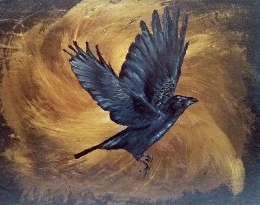 black bird painting