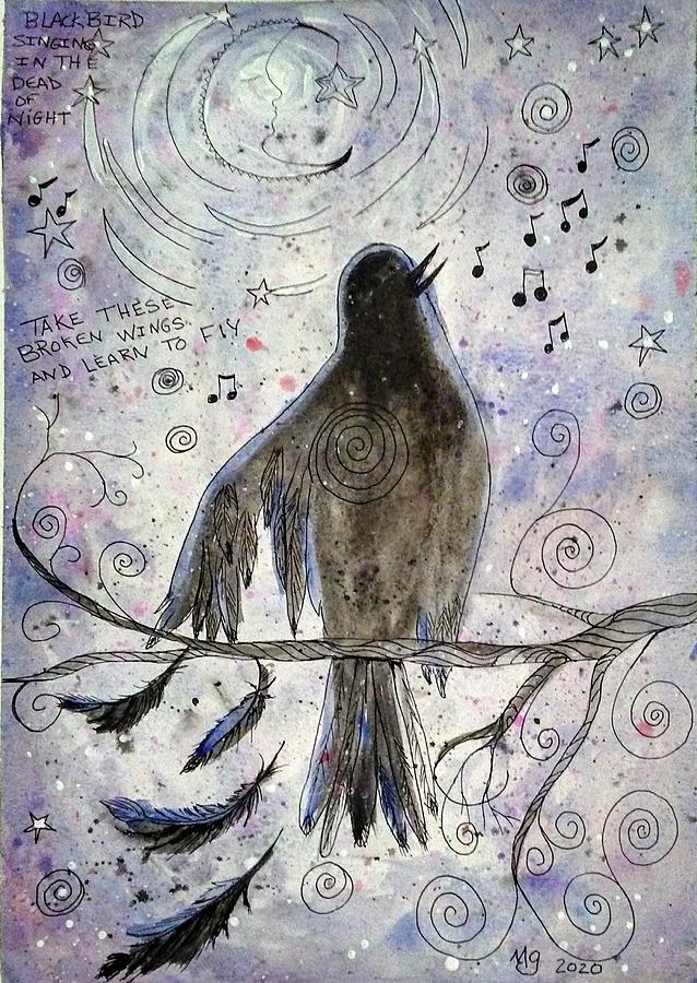 Blackbird Sing Painting by Mindy Gibbs