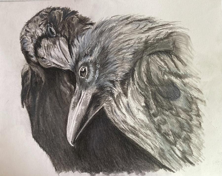 Blackbirds Love Painting by Maris Sherwood