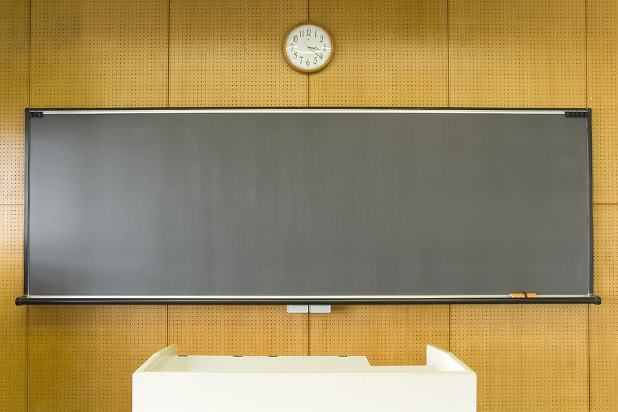 Blackboard in classroom Photograph by Daj