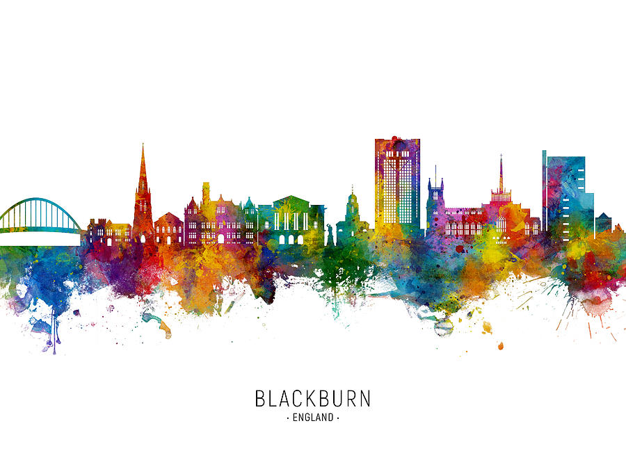 Blackburn England Skyline #29 Digital Art by Michael Tompsett