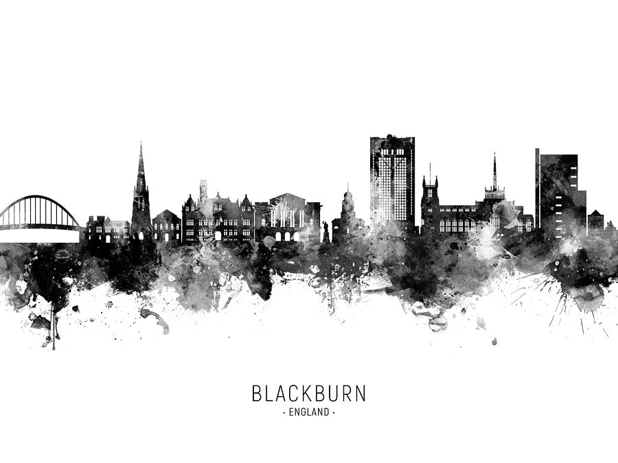 Blackburn England Skyline #30 Digital Art by Michael Tompsett