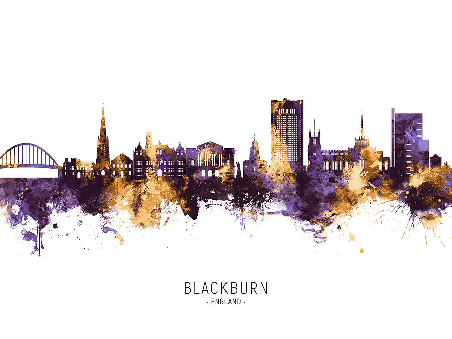 Blackburn England Skyline #31 Digital Art by Michael Tompsett