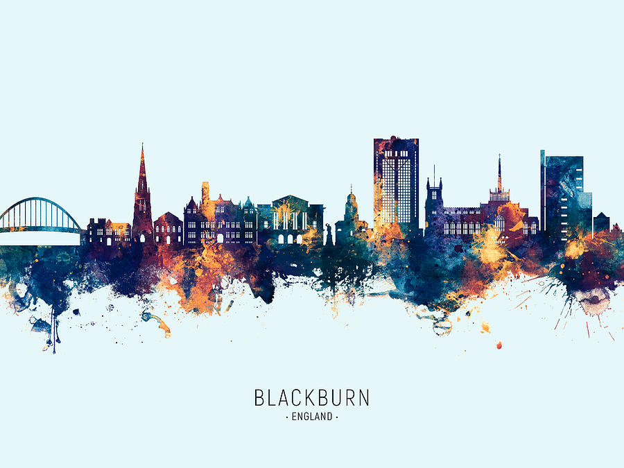 Blackburn England Skyline #32 Digital Art by Michael Tompsett