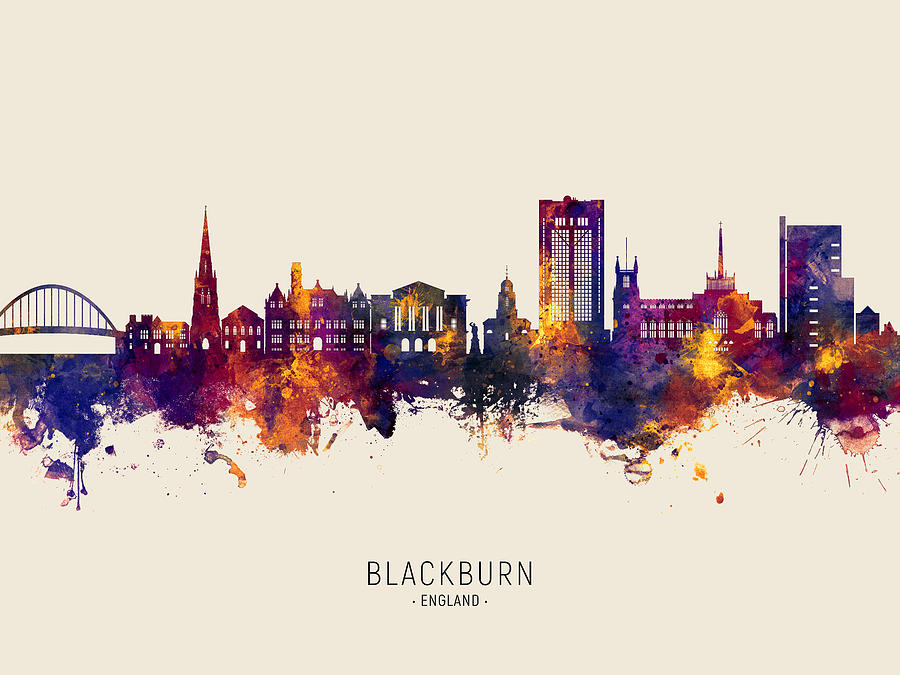 Blackburn England Skyline #34 Digital Art by Michael Tompsett