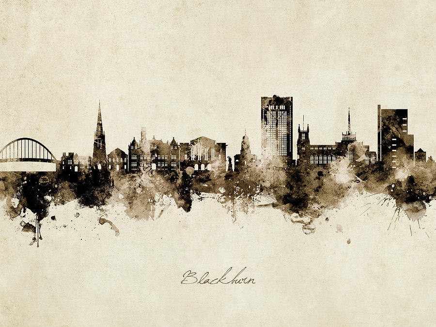 Blackburn England Skyline #35 Digital Art by Michael Tompsett