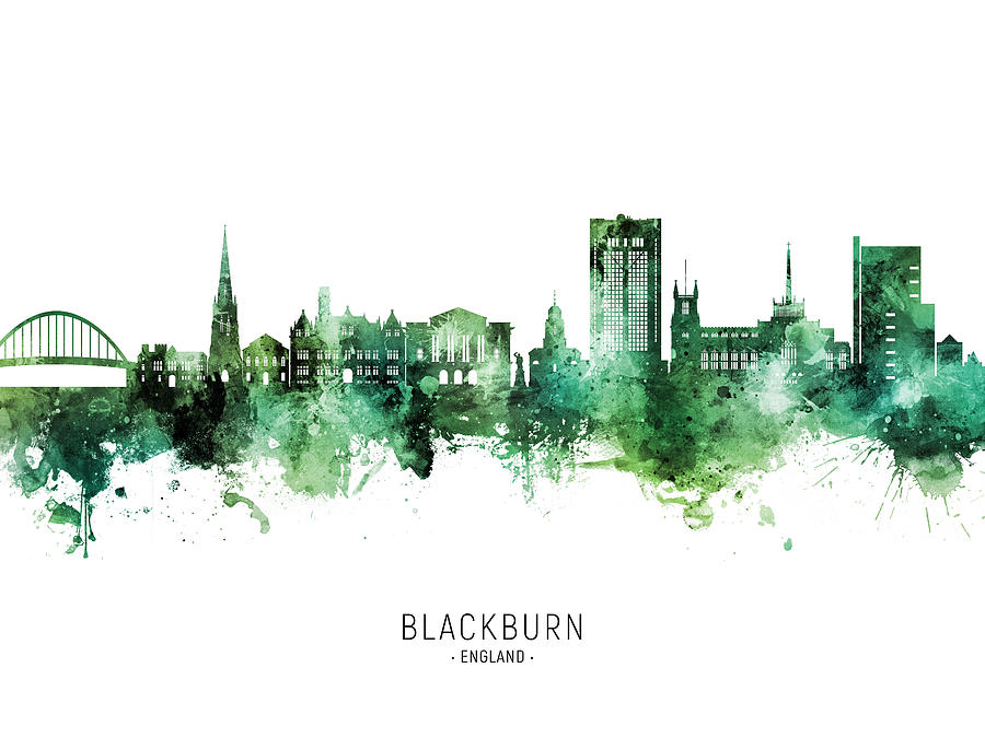Blackburn England Skyline #36 Digital Art by Michael Tompsett